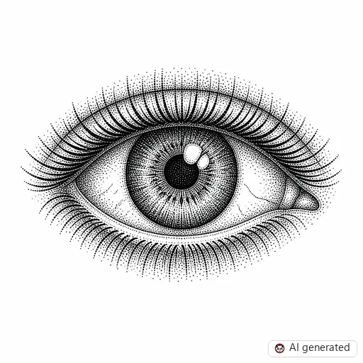 Eye tattoo design in Dotwork style