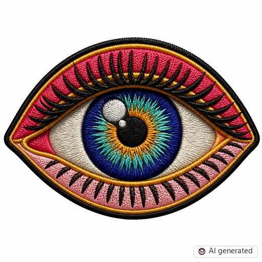 Diseño de tatuaje de Ojo en estilo Bordado
