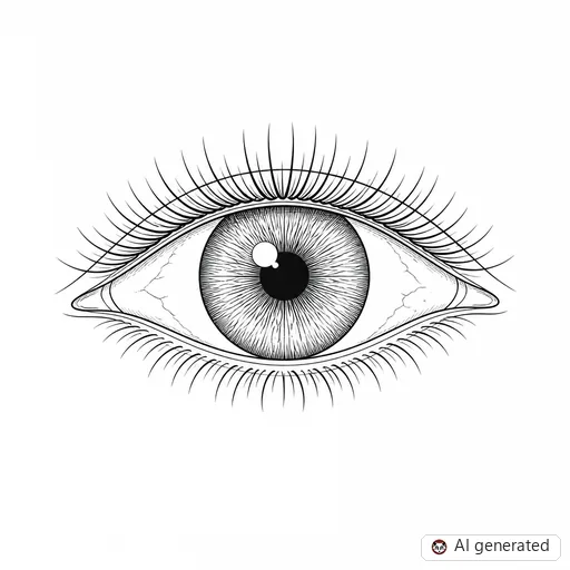 Eye tattoo design in Fine-Line style