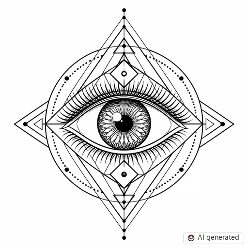 Eye tattoo design in Geometric style