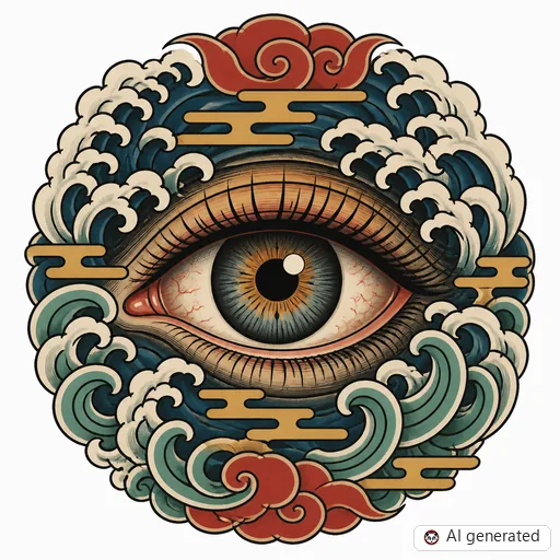 Auge-Tattoo-Entwurf im Stil Japanisch (Irezumi)