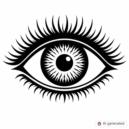 Auge-Tattoo-Entwurf im Stil Negative Space
