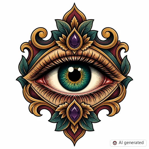 Auge-Tattoo-Entwurf im Stil Neo-Traditional