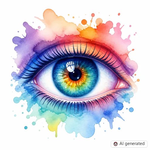 Eye tattoo design in Watercolor style