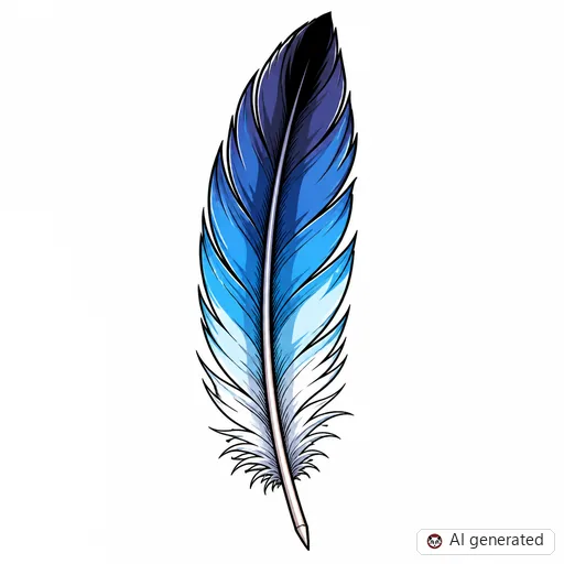 Feder-Tattoo-Entwurf im Stil Anime