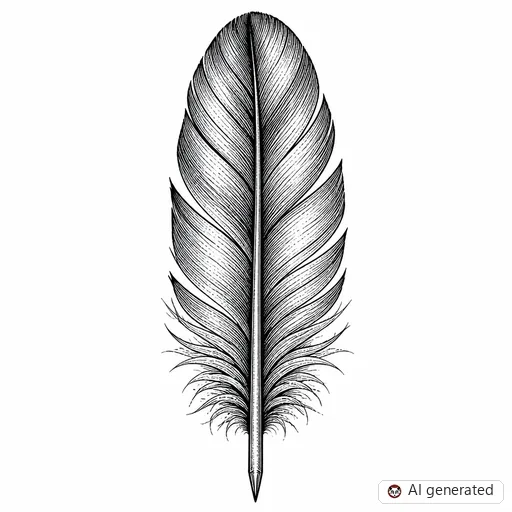 Feather tattoo design in Illustrative style