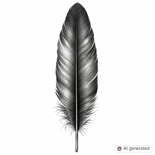 Feather tattoo design in Realism style