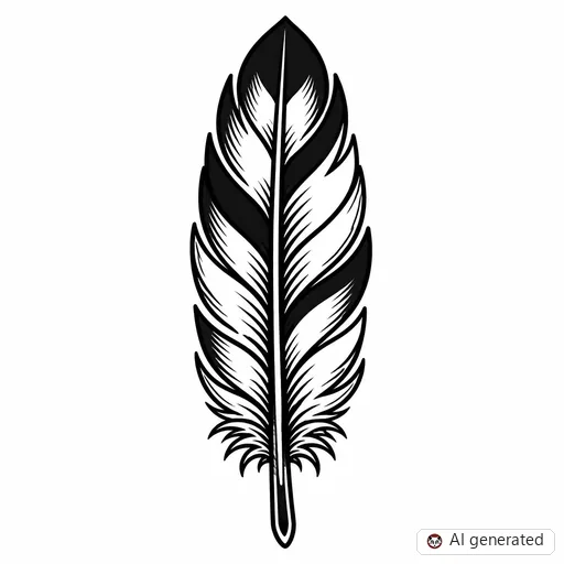 Feather tattoo design in Traditional style