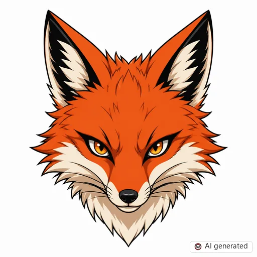 Fuchs-Tattoo-Entwurf im Stil Anime