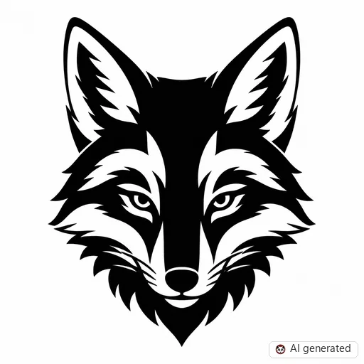 Fox tattoo design in Blackwork style
