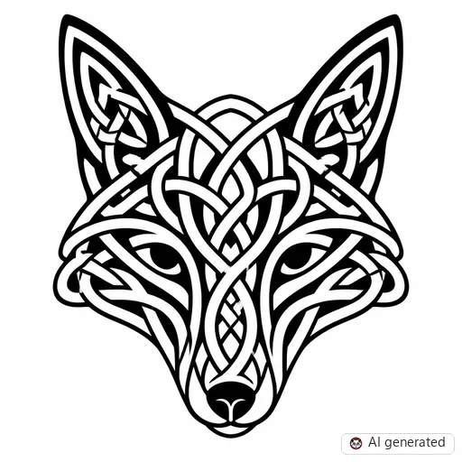 Disegno di tatuaggio Volpe in stile Celtico