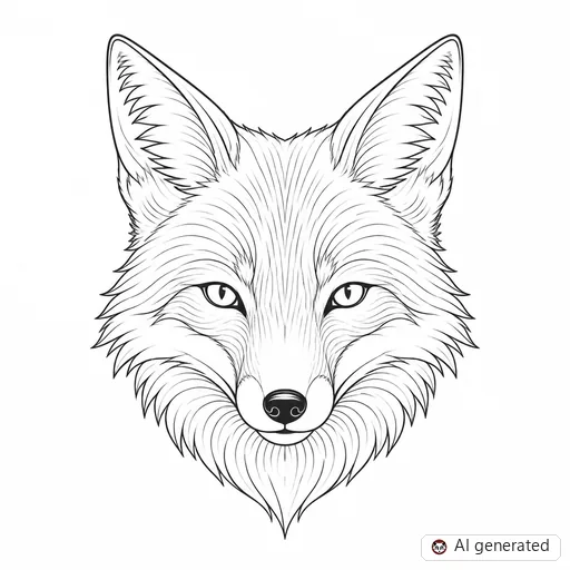 Fox tattoo design in Fine-Line style