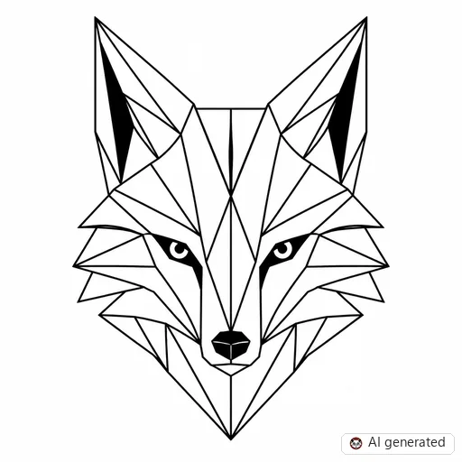Fox tattoo design in Geometric style