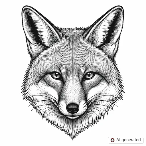 Fox tattoo design in Illustrative style