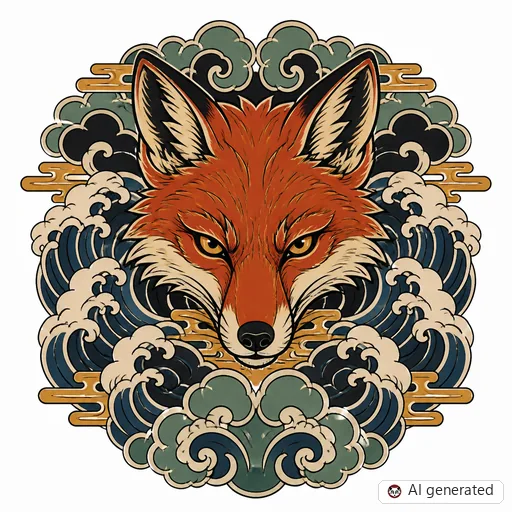 Fuchs-Tattoo-Entwurf im Stil Japanisch (Irezumi)