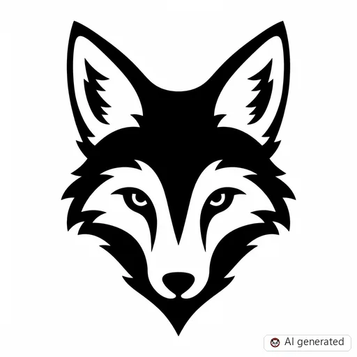 Fuchs-Tattoo-Entwurf im Stil Negative Space
