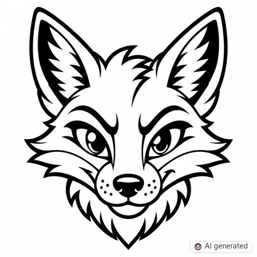 Fox tattoo design in New School style