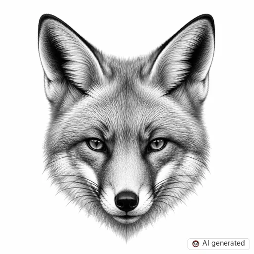 Fox tattoo design in Realism style