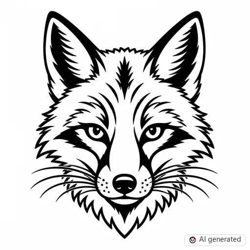 Fox tattoo design in Traditional style