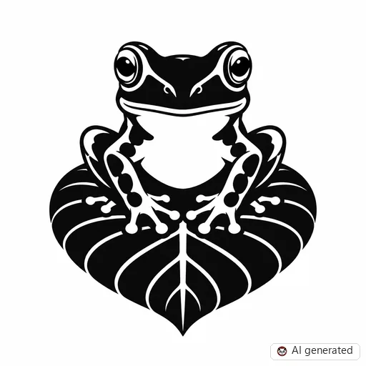 Frog tattoo design in Blackwork style
