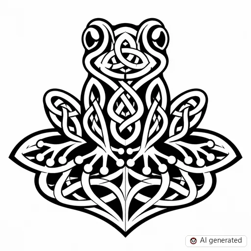 Disegno di tatuaggio Rana in stile Celtico