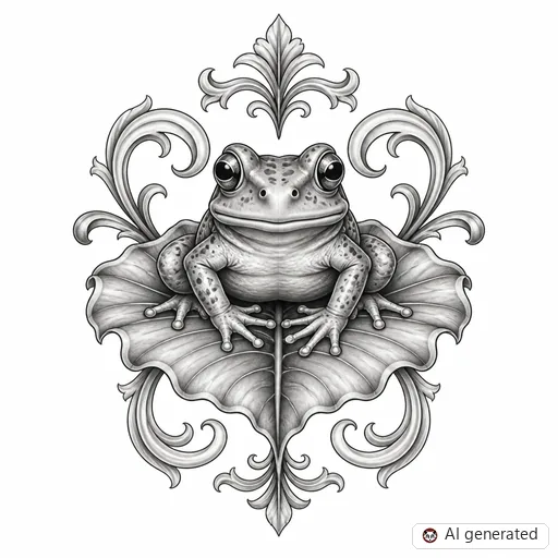 Frosch-Tattoo-Entwurf im Stil Chicano