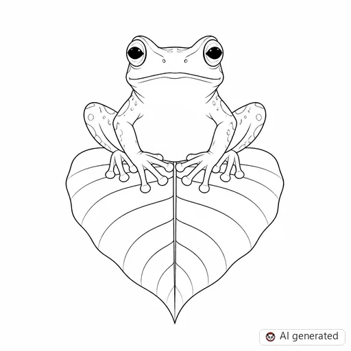 Frog tattoo design in Fine-Line style