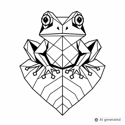 Frog tattoo design in Geometric style