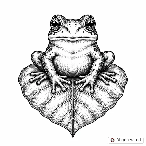 Frog tattoo design in Illustrative style