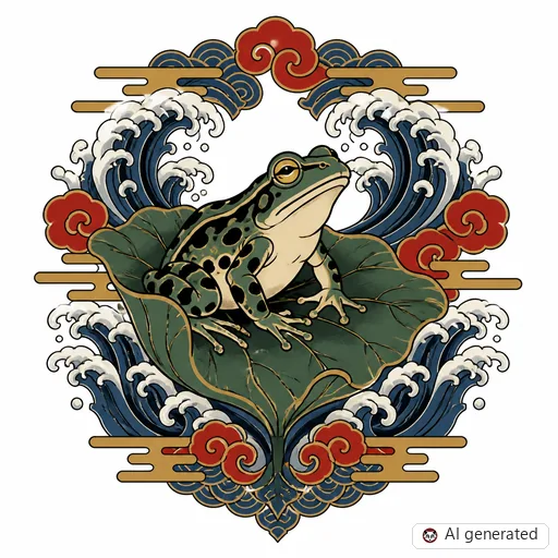Frosch-Tattoo-Entwurf im Stil Japanisch (Irezumi)