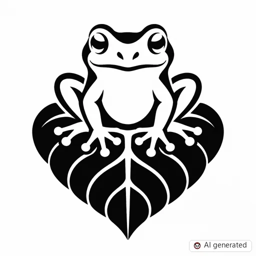 Frosch-Tattoo-Entwurf im Stil Negative Space