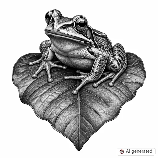 Frog tattoo design in Realism style