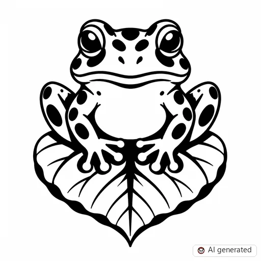 Frog tattoo design in Traditional style