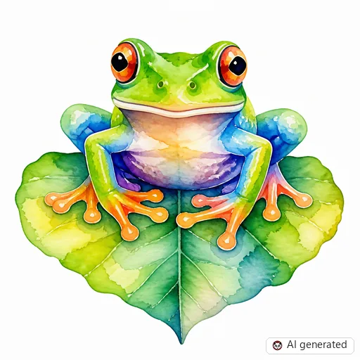 Frog tattoo design in Watercolor style