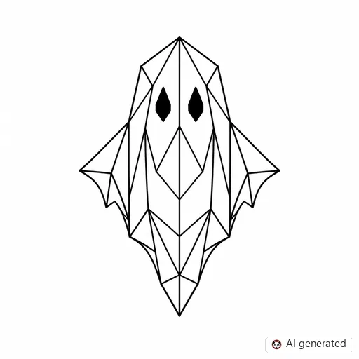 Ghost tattoo design in Geometric style