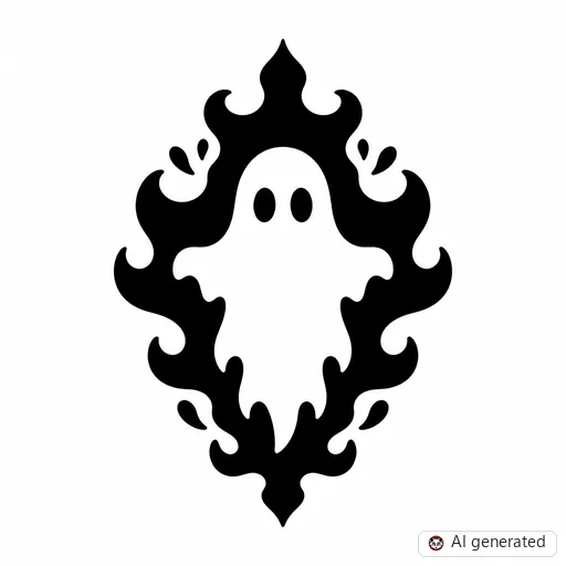Geist-Tattoo-Entwurf im Stil Negative Space