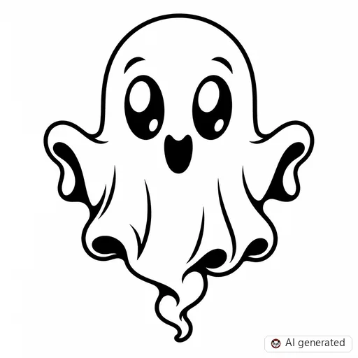 Ghost tattoo design in New School style