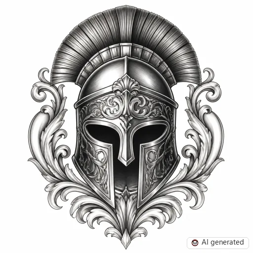 Gladiator-Tattoo-Entwurf im Stil Chicano