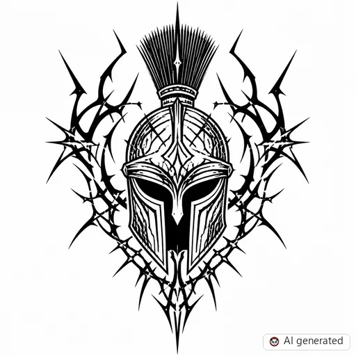 Gladiator tattoo design in Cybersigilism style