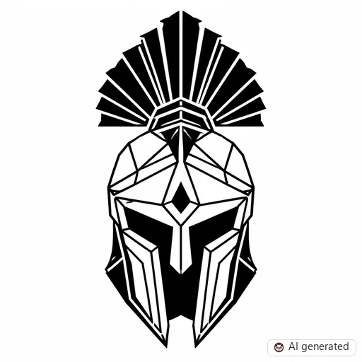 Gladiator tattoo design in Geometric style