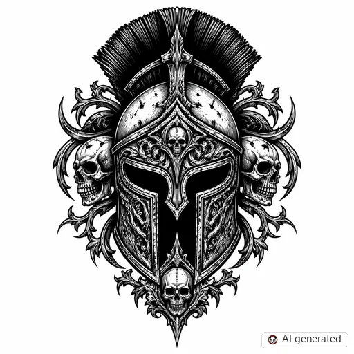 Disegno di tatuaggio Gladiatore in stile Gothic