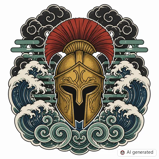Gladiator-Tattoo-Entwurf im Stil Japanisch (Irezumi)