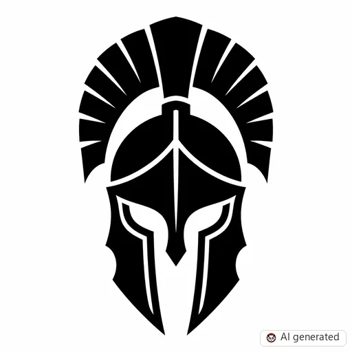 Gladiator-Tattoo-Entwurf im Stil Negative Space