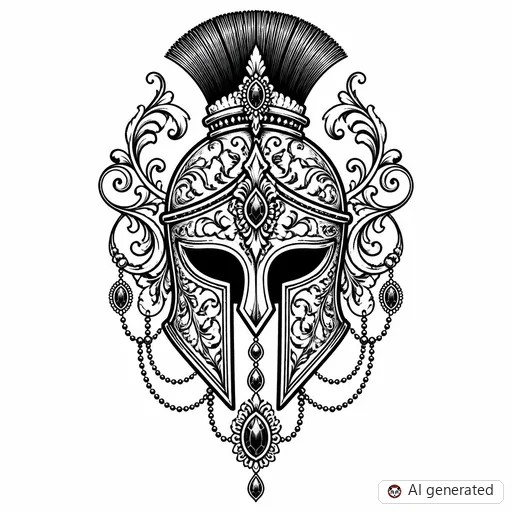 Gladiator tattoo design in Ornamental style