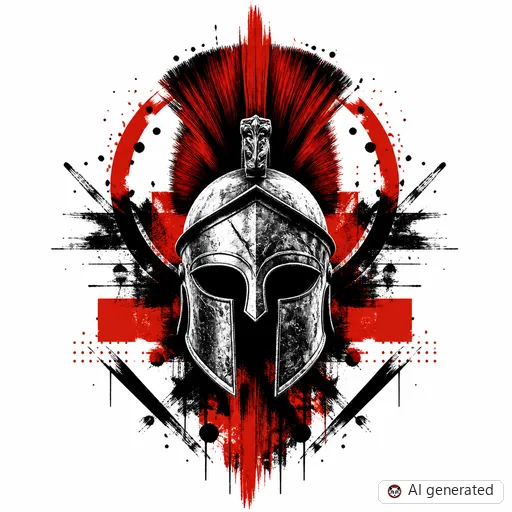 Gladiator tattoo design in Trash Polka style