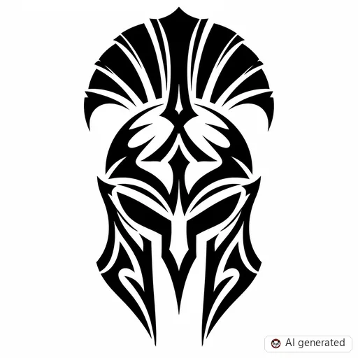 Gladiator tattoo design in Tribal style