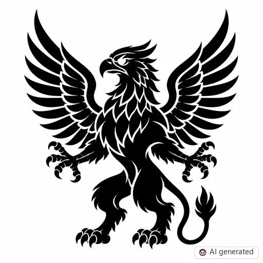 Griffin tattoo design in Blackwork style