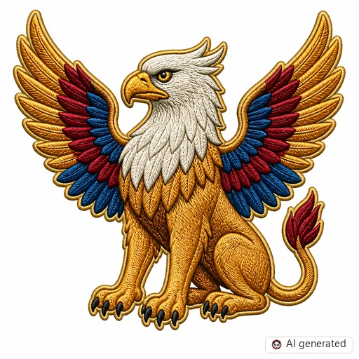 Diseño de tatuaje de Grifo en estilo Bordado