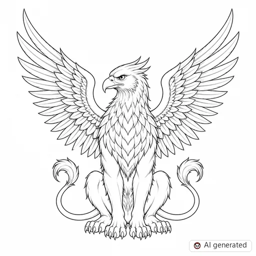 Griffin tattoo design in Fine-Line style