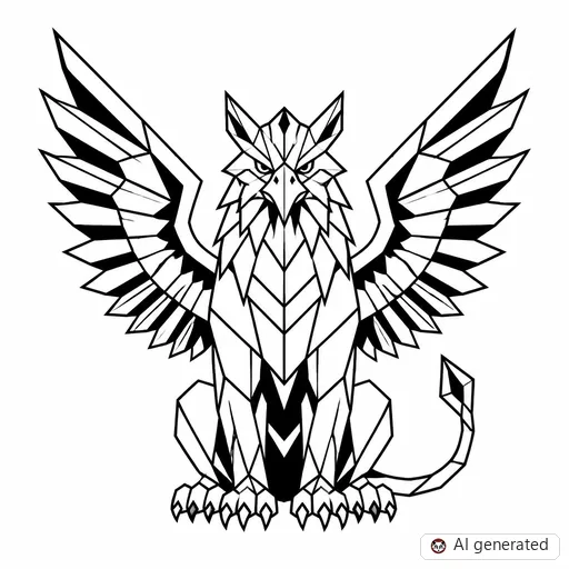 Griffin tattoo design in Geometric style